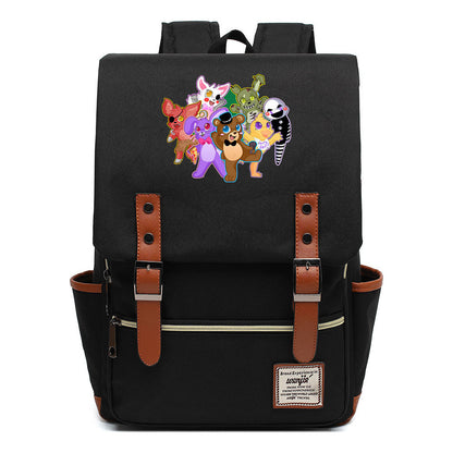 Toy Bear Printed Teenage Student Backpack For Men And Women, Casual Belt Buckle, Classic Backpack