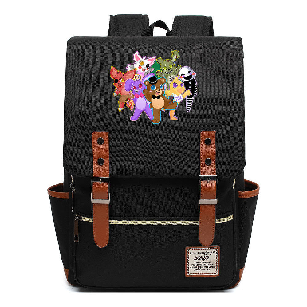 Toy Bear Printed Teenage Student Backpack For Men And Women, Casual Belt Buckle, Classic Backpack