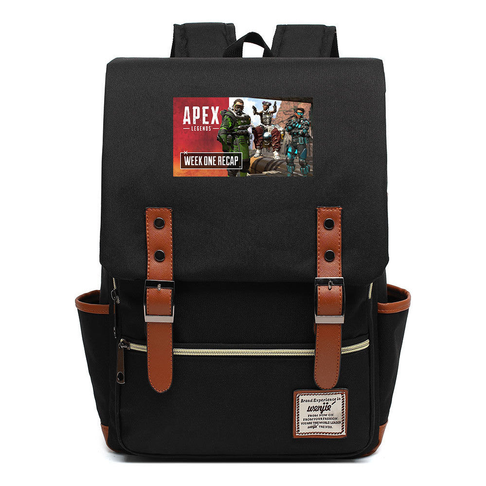 Printed Teenage Student Backpack For Men And Women With Casual Belt Buckle Classic Backpack