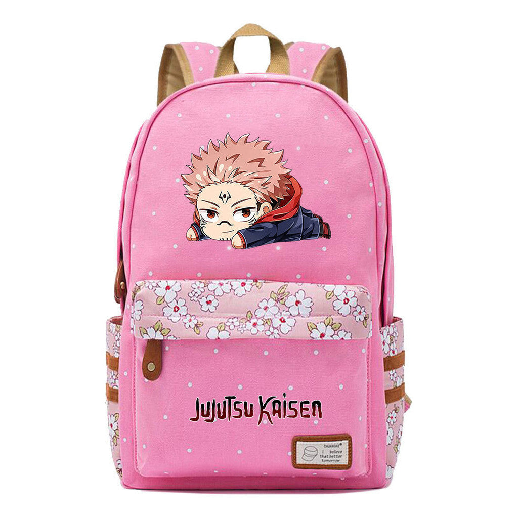 Cartoon Teenage Girl Student Backpack Casual Canvas Backpack