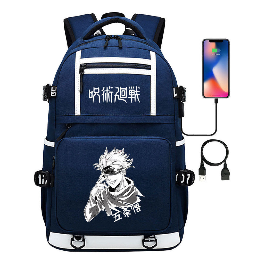 Printed Usb Youth Student School Bag Men's And Women's Backpack Leisure Travel Bag