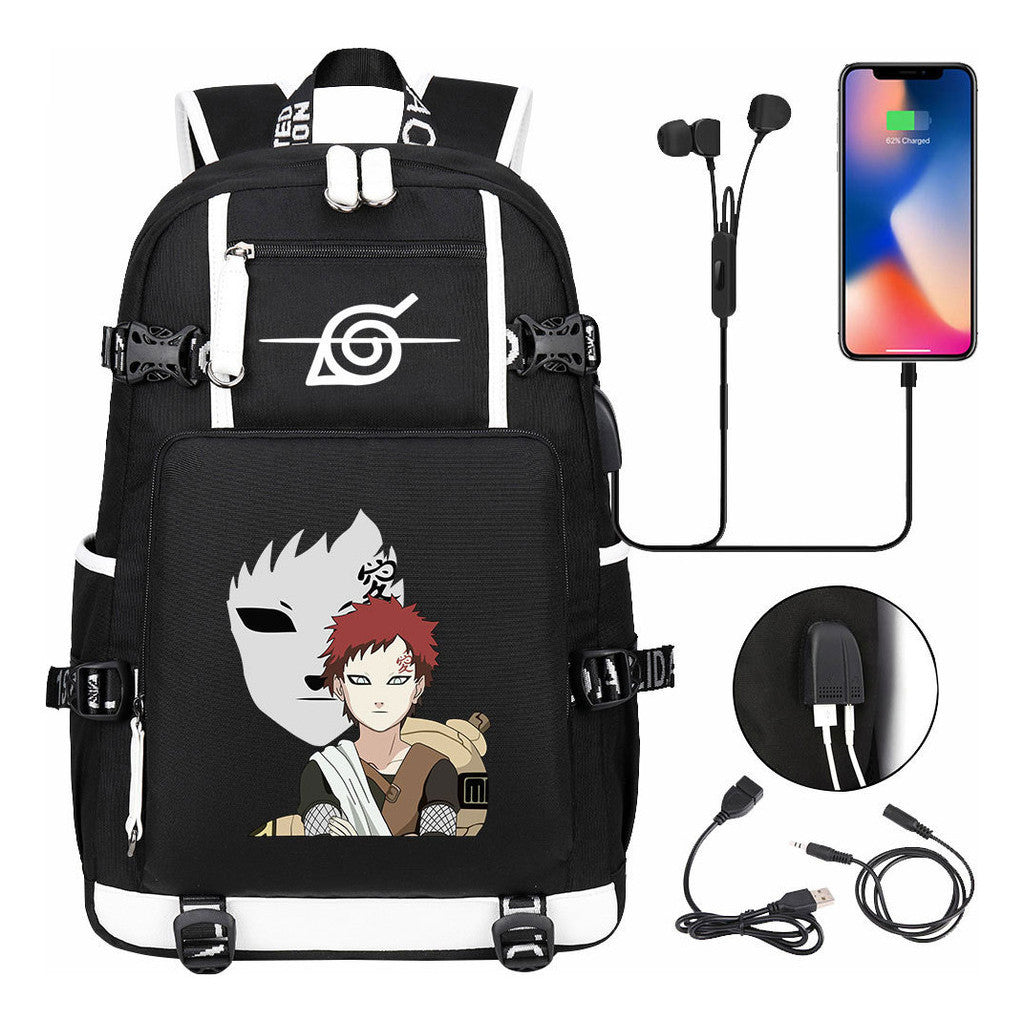 Naruto Usb Large Capacity Youth Student Backpack For Men And Women's Leisure Travel Backpack