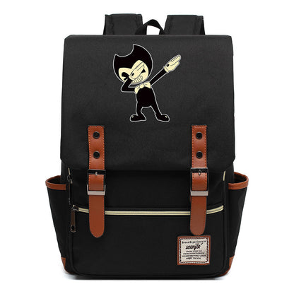 Printed Teenage Student Backpack For Men And Women With Casual Belt Buckle Classic Backpack