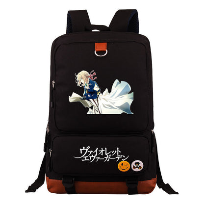 Violet Eternal Garden Printed Student School Bag Large Capacity Travel Bag Men's And Women's Backpack