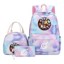 Naruto Student Girl Backpack Lunch Bag Three Piece Set Backpack Set
