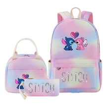 Interstellar Baby Stitch Student Girls School Bag Lunch Bag Three Piece Set Backpack Cover