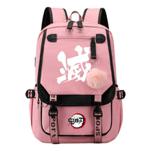 Japanese Cartoon Fashion Usb Youth Student Backpack With Casual Woven Strap Flip Back Backpack