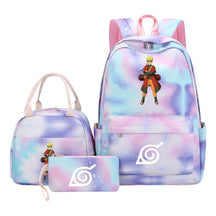 Naruto Teenage Student Girls School Bag Lunch Bag Three Piece Set Backpack Set