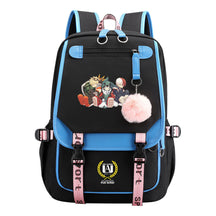 My Heroes Academy Usb Youth Student Backpack With Casual Woven Strap Flip Back Backpack