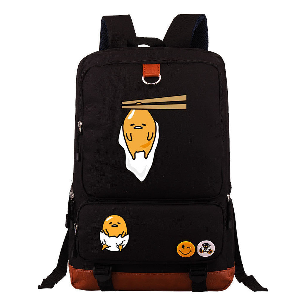 Cartoon Anime Lazy Egg Youth Student Backpack, Large Capacity Travel Bag, Boy's And Girl's Backpack