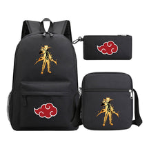 Anime Naruto Starry Sky Youth School Bag Three Piece Set For Boys And Girls Backpack Set