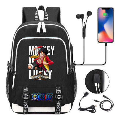 Pirate King Lufei Youth Student School Bag Usb Men's And Women's Leisure Backpack