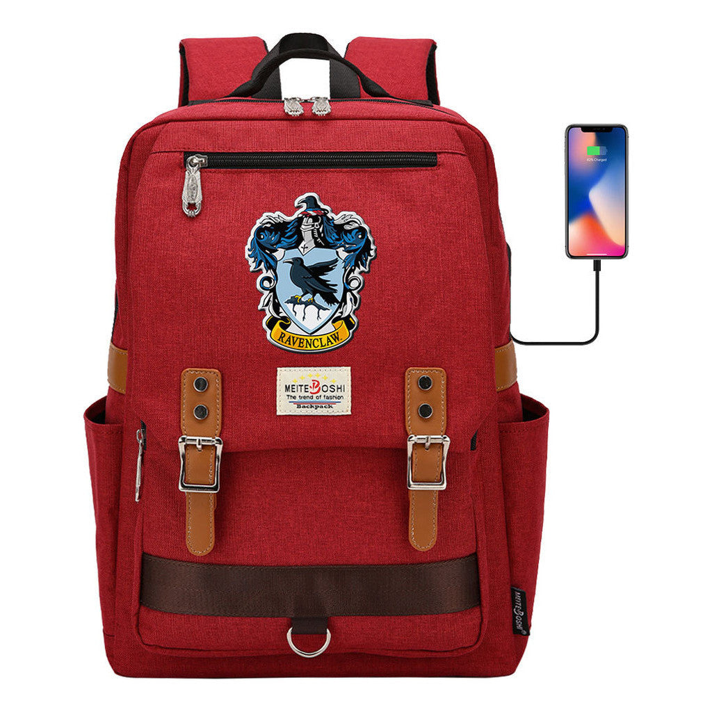 Usb Magnetic Buckle Student Backpack For Men And Women, Youth Leisure Backpack