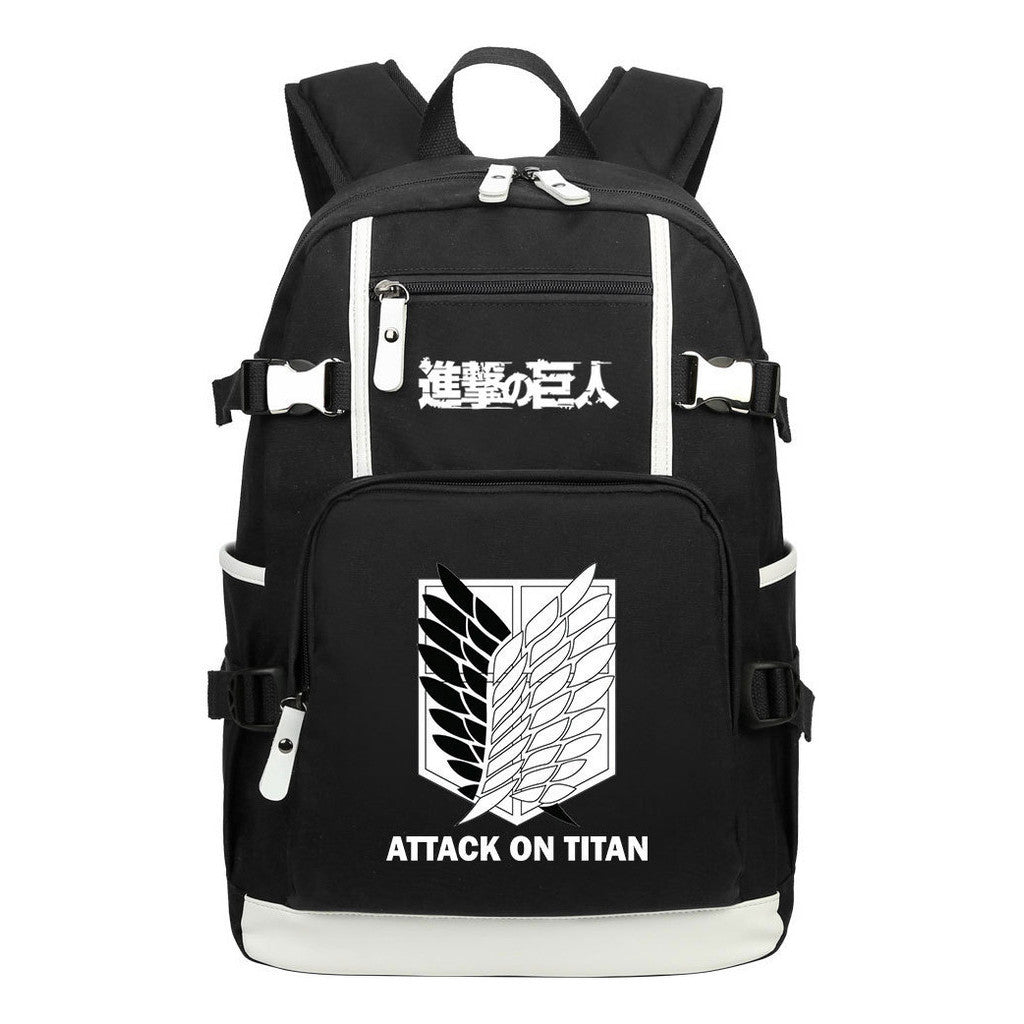 Giant Wings Of Cartoon And Anime Attack Youth Student Backpack, Leisure Travel Backpack