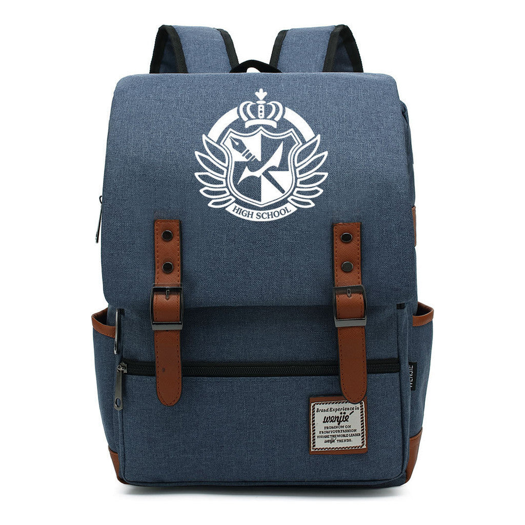 Printed Teenage Student Backpack For Men And Women With Casual Belt Buckle Classic Backpack