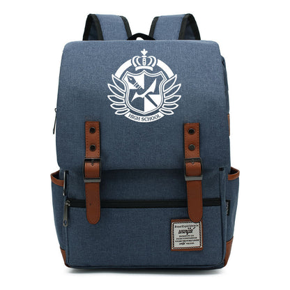 Printed Teenage Student Backpack For Men And Women With Casual Belt Buckle Classic Backpack