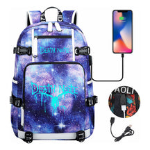 Blue Night Light Death Note Usb Youth Student School Bag Men's And Women's Leisure Travel Backpack