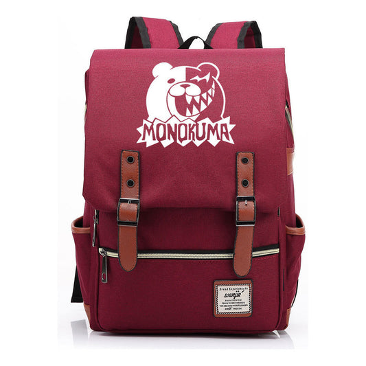 Printed Teenage Student Backpack For Men And Women With Casual Belt Buckle Classic Backpack