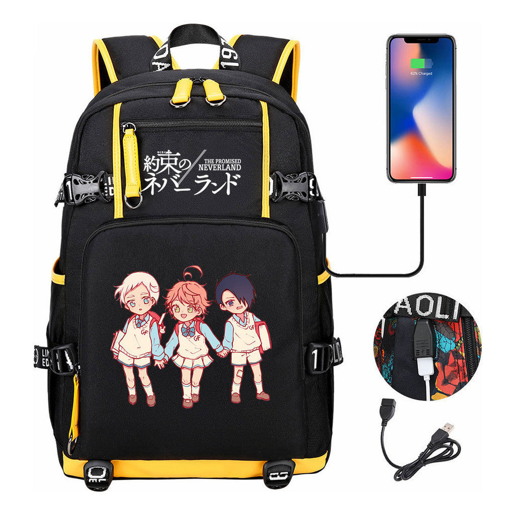 Promised Dream Island Usb Large Capacity Student Backpack Leisure Travel Backpack
