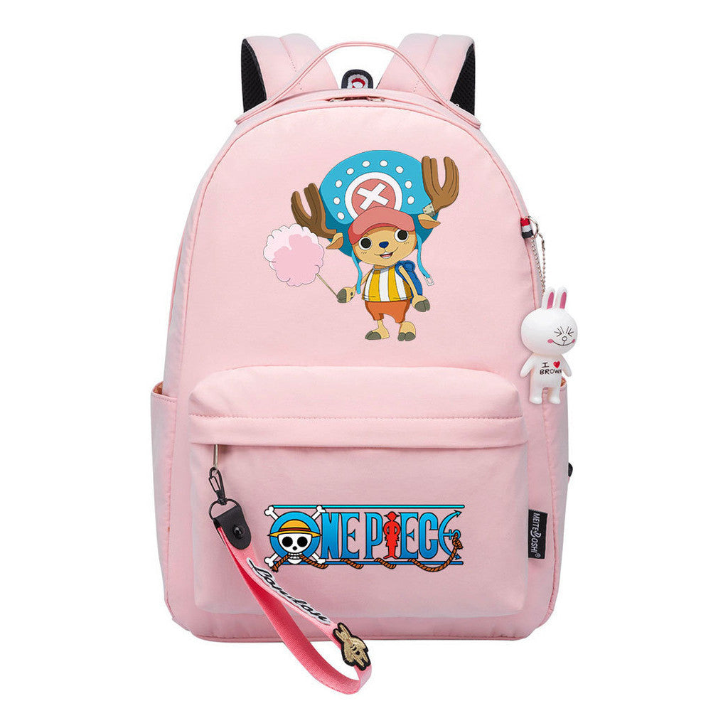 Cartoon Cartoon One Piece Luffy Schoolbag Leisure Bag Girls Backpack