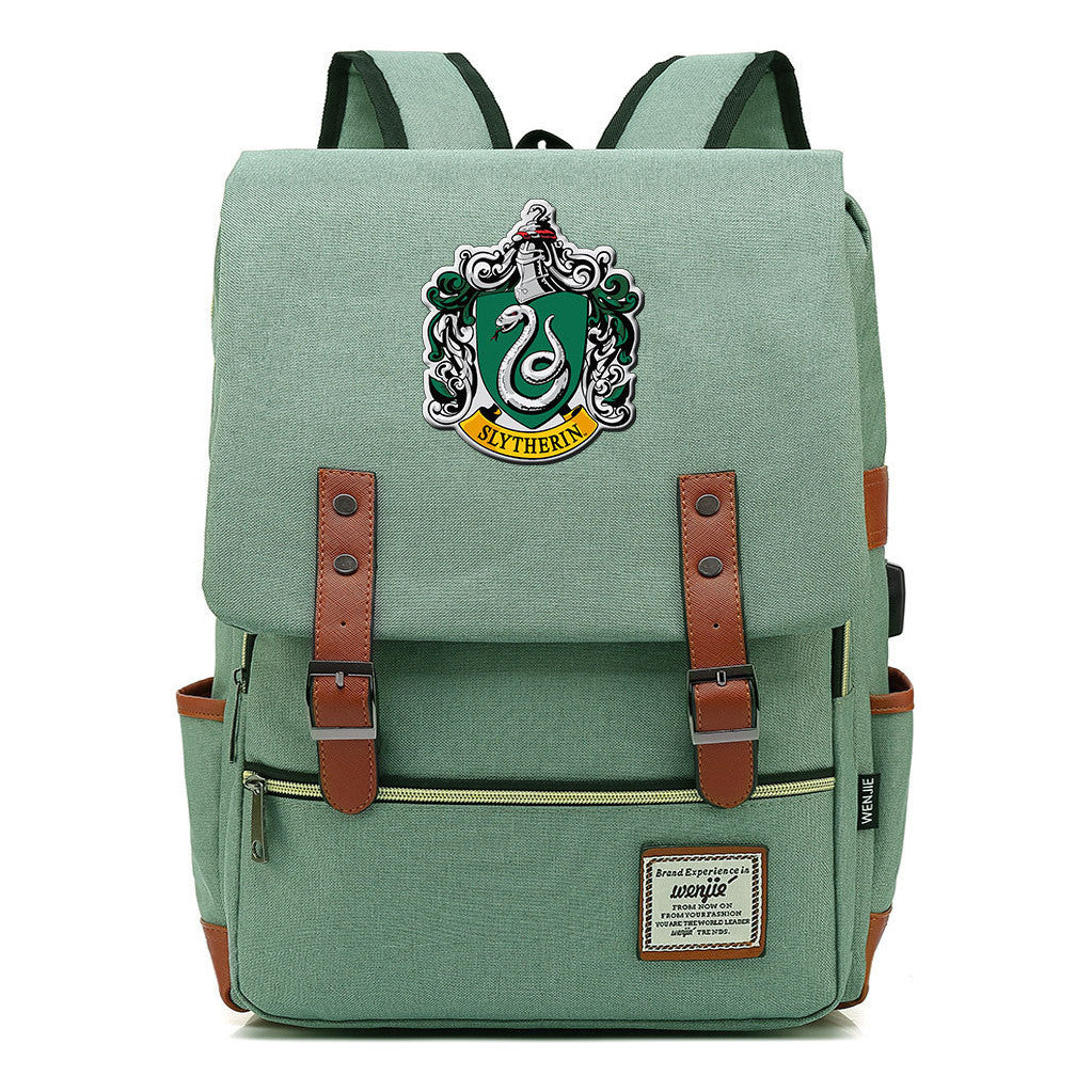 School Of Magic Schoolbag Usb Leisure Belt Buckle Backpack Men And Women