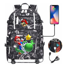 Super Mario Printed Teenage Student Backpack With Large Capacity Leisure Travel Backpack