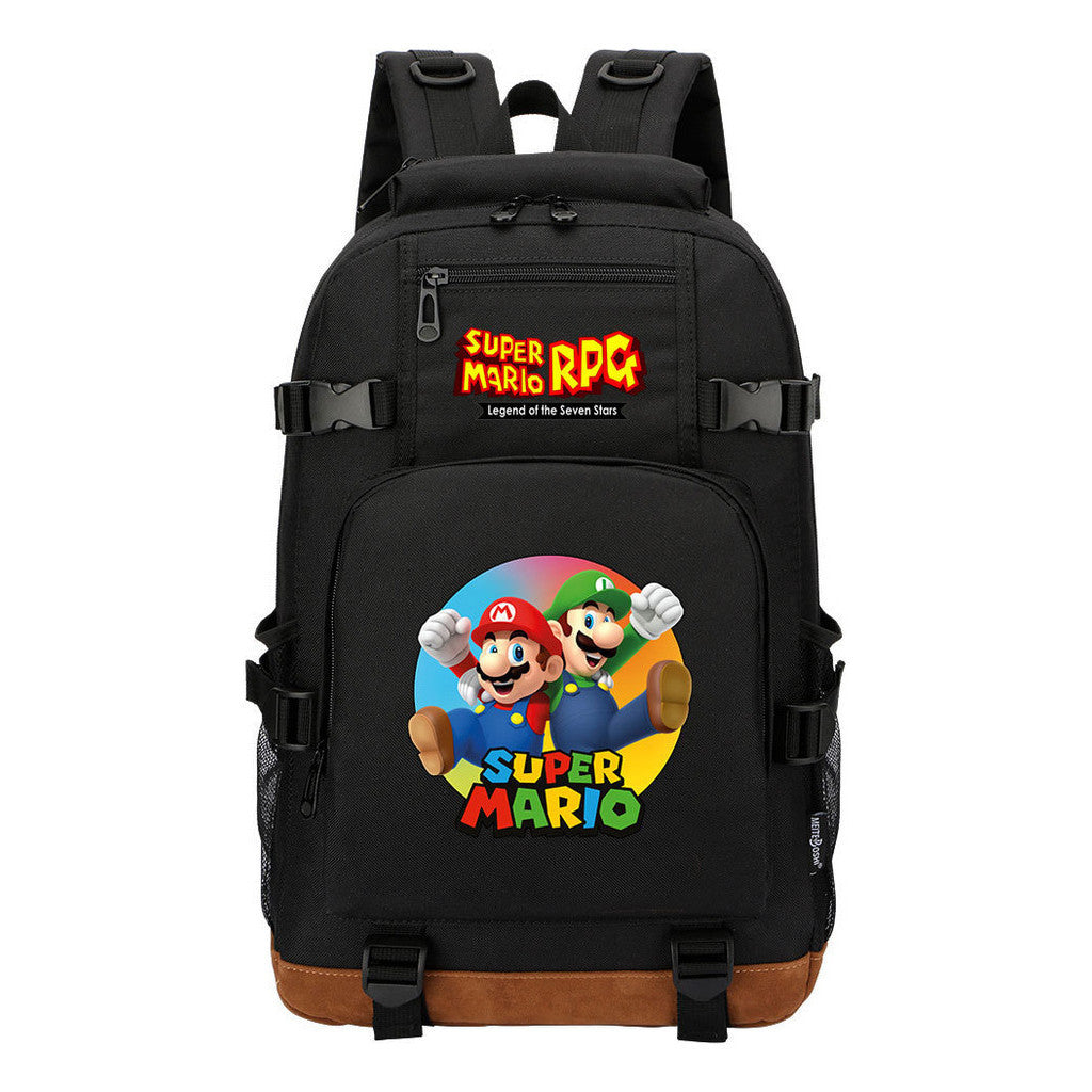 Super Mario Printed Teenage Student Backpack Leisure Travel Backpack