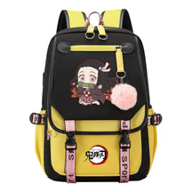 Cartoon Fashion Usb Youth Student Backpack Boy's And Girl's Leisure Ribbon Flip Backpack