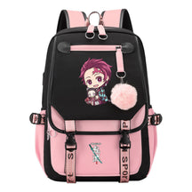 Cartoon Fashion Usb Youth Student Backpack Boy's And Girl's Leisure Ribbon Flip Backpack
