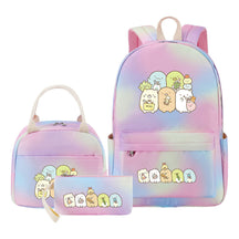 Game Corner Biology Youth Student Girls School Bag Lunch Bag Three Piece Set Backpack Set