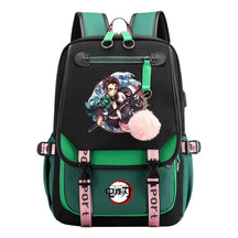 Comic Cartoon Fashion Usb Student Backpack Casual Woven Flap Backpack
