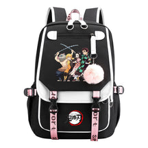 Comic Cartoon Fashion Usb Student Backpack Casual Woven Flap Backpack