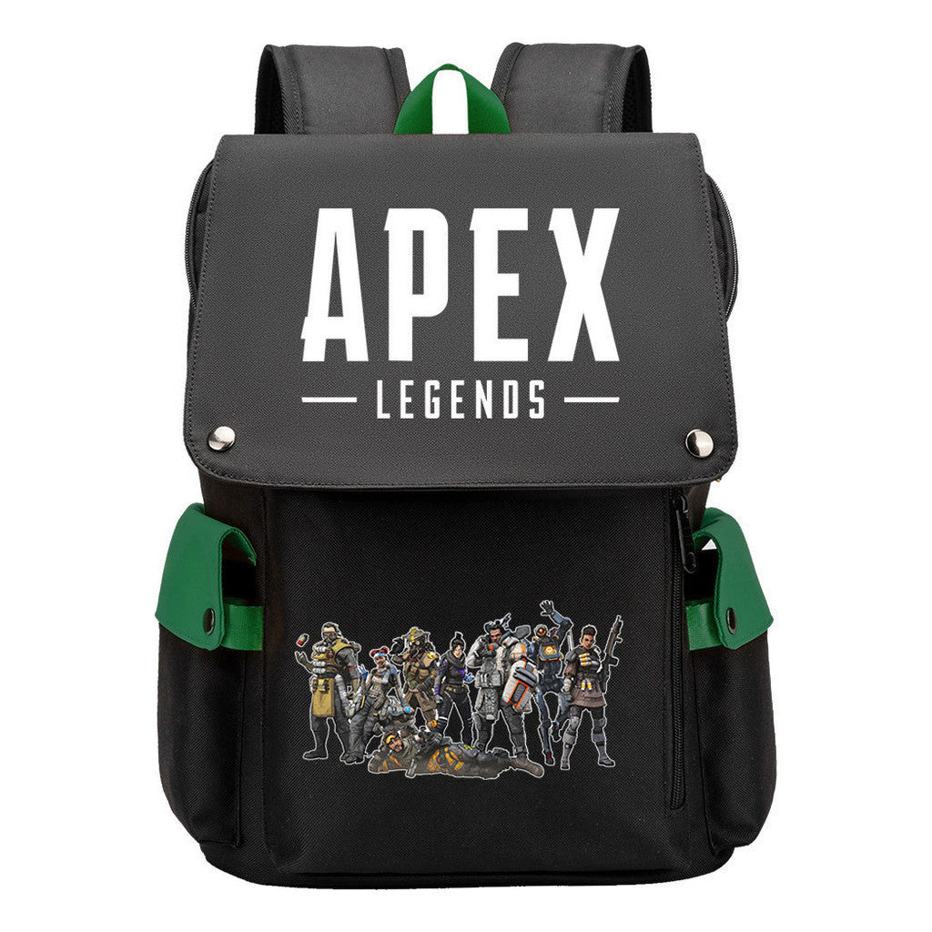 Apex Hero Print Usb Charging Cap Head Style Student School Bag Casual Backpack
