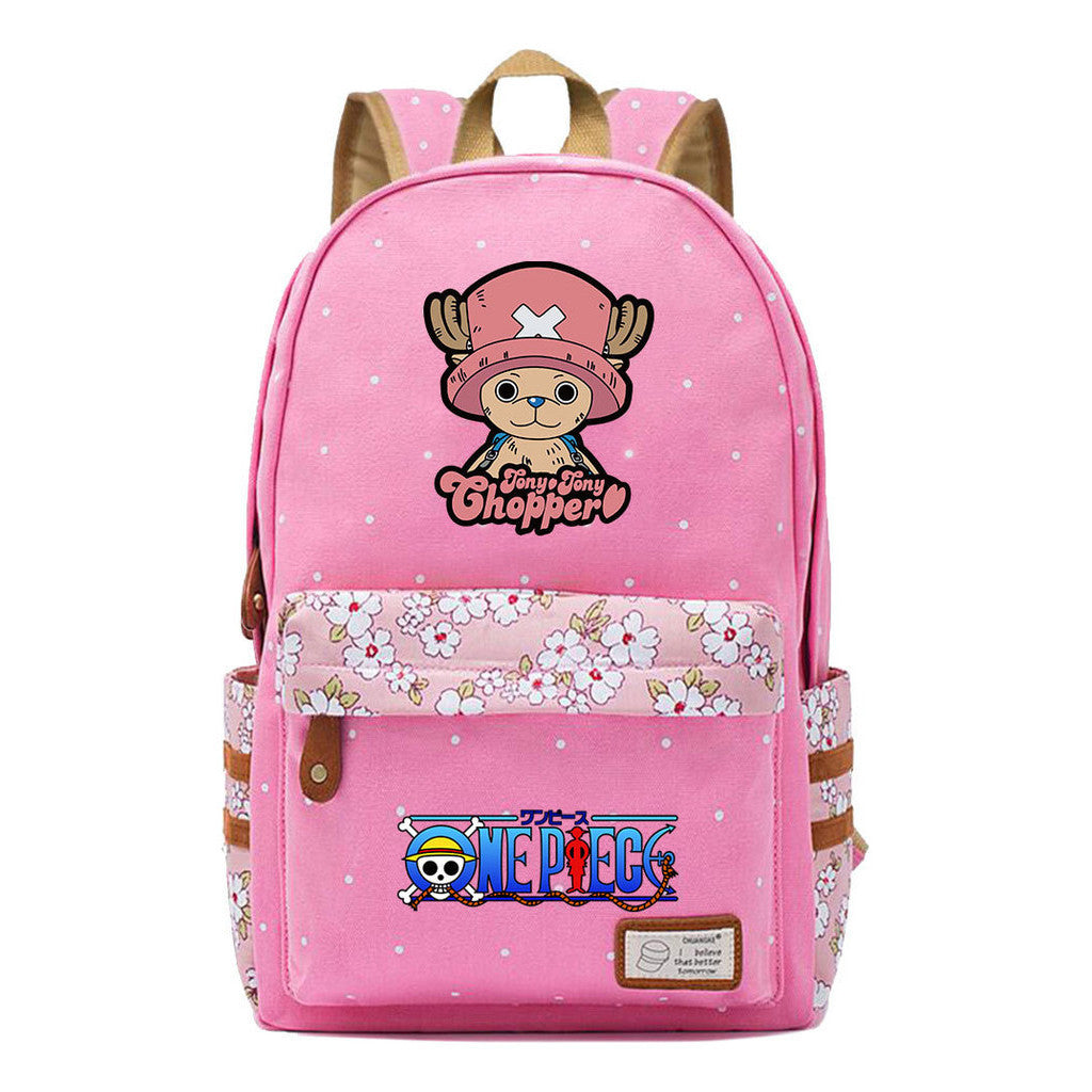 Anime Pirate Wang Lufei Printed Student School Bag Fragmented Flower Leisure Backpack