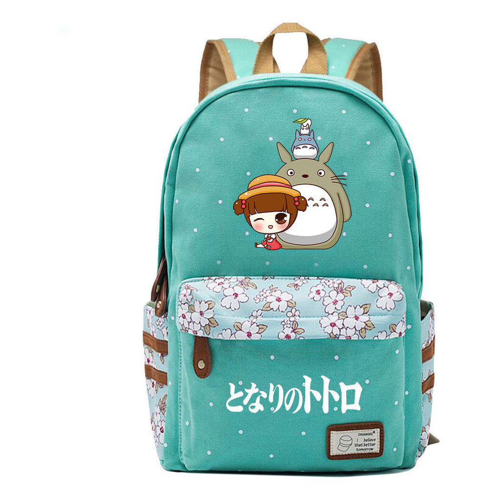 Printed Youth Student School Bag Fragmented Flower Leisure Backpack