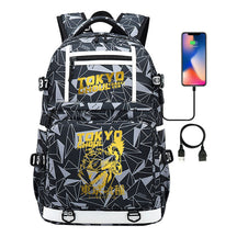 Golden Anime Tokyo Ghoul Print Usb Youth Student Backpack For Men And Women Leisure Travel Backpack