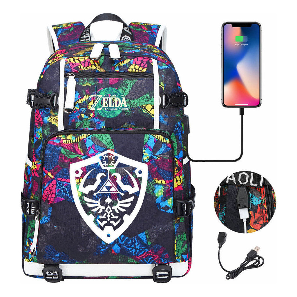 Printed Teenage Student Backpack For Men And Women's Leisure Travel Backpack