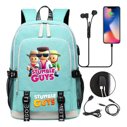 Printed Student Backpack Usb Leisure Backpack