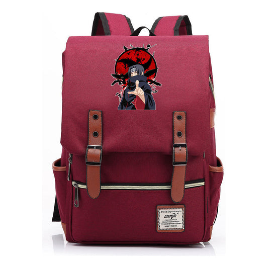 Naruto Printed Student Backpack For Men And Women, Casual Belt Buckle, Classic Backpack