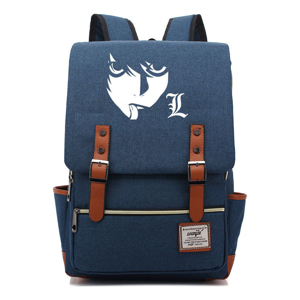 Manga Death Note Youth Student School Bag Men's And Women's Leisure Belt Buckle Backpack
