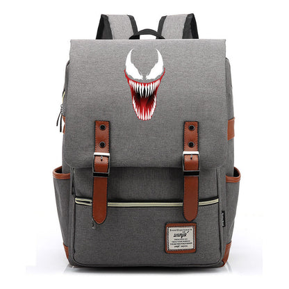 Printed Teenage Student Backpack For Men And Women With Casual Belt Buckle Classic Backpack