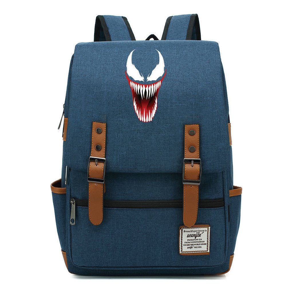 Printed Teenage Student Backpack For Men And Women With Casual Belt Buckle Classic Backpack