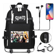 Cartoon Printed Usb Large Capacity Backpack For Men And Women's Leisure Travel Backpack