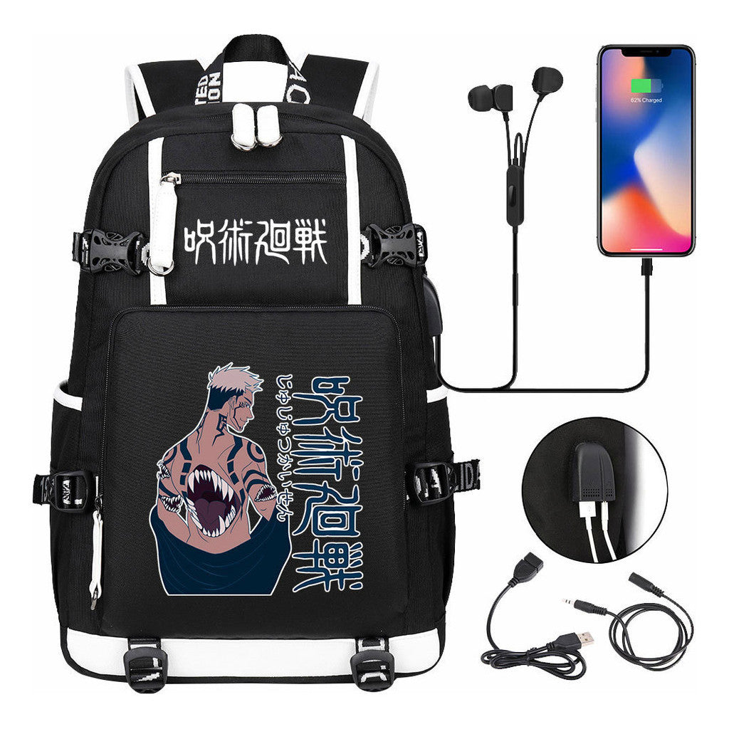 Printed Usb Youth Student Backpack For Men And Women's Leisure Large Capacity Travel Backpack