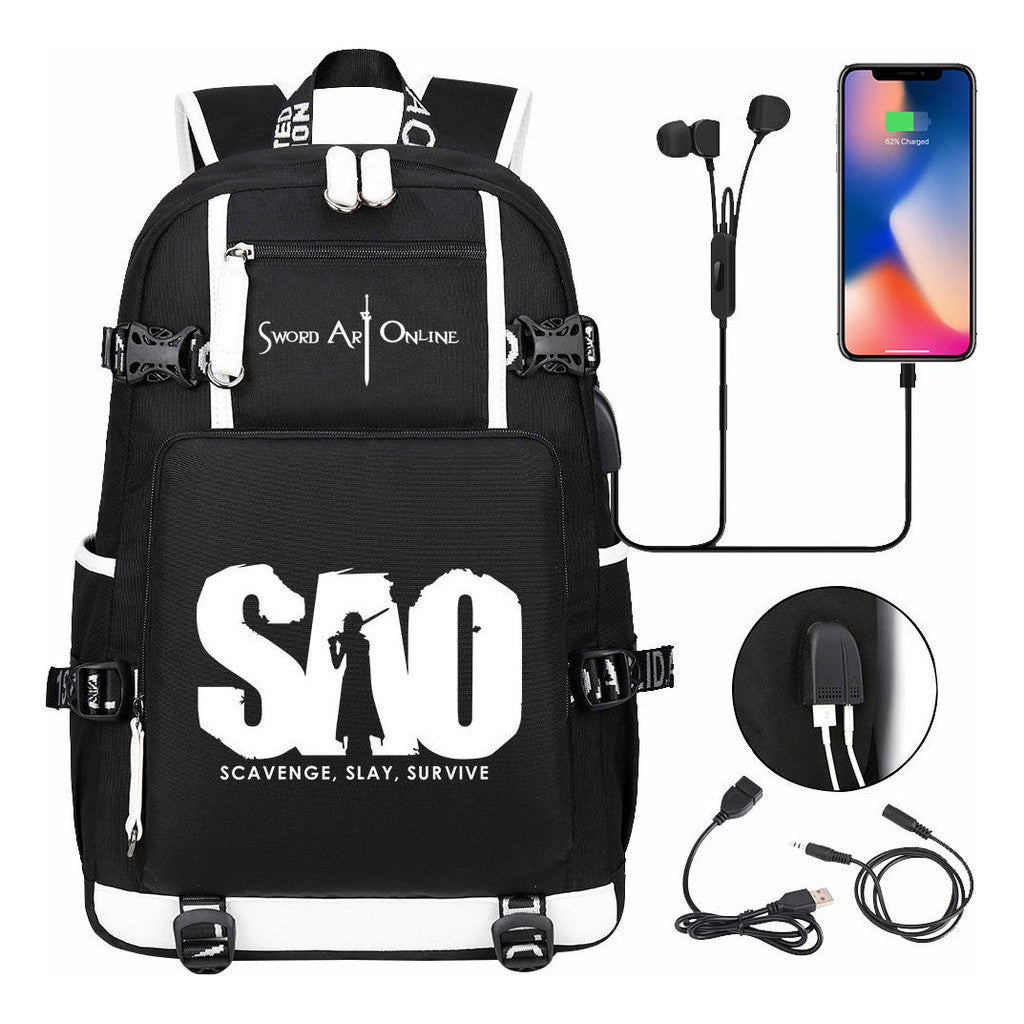 Usb Youth Student Backpack Men And Women's Leisure Travel Backpack