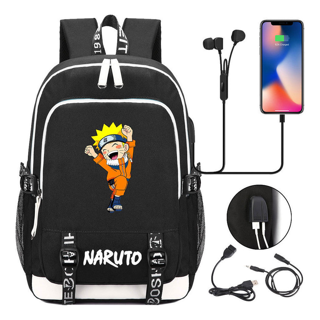 Naruto Student Backpack Usb Men's And Women's Casual Backpack