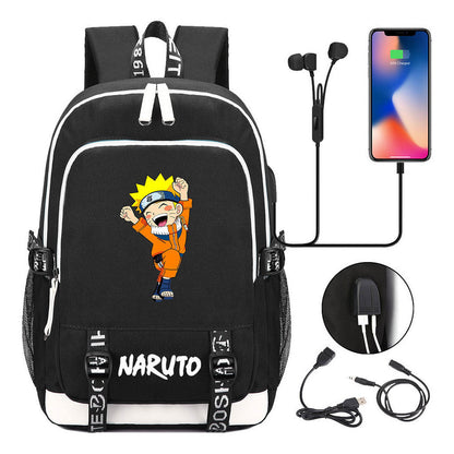 Naruto Student Backpack Usb Men's And Women's Casual Backpack