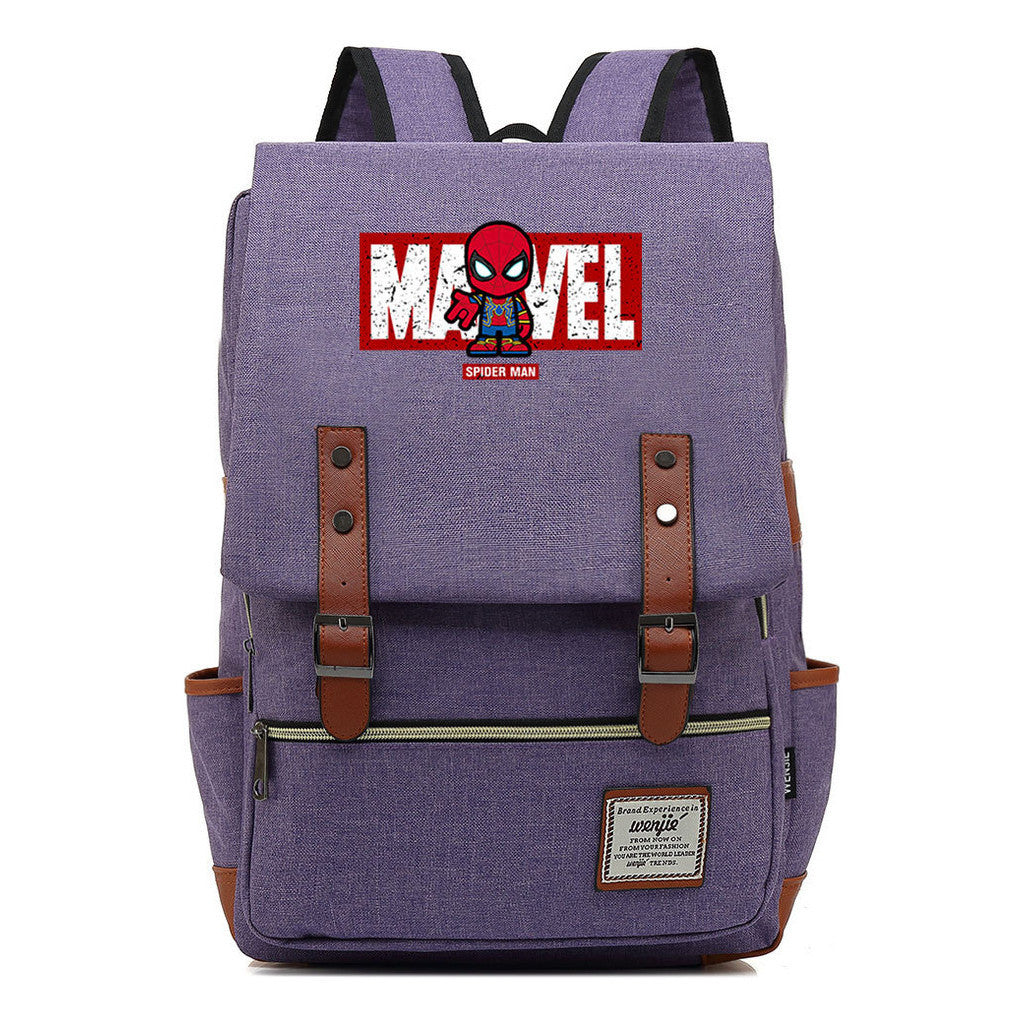 Superhero Printed Youth Student Backpack For Men And Women's Casual Classic Backpack