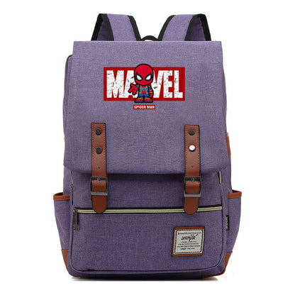 Superhero Printed Youth Student Backpack For Men And Women's Casual Classic Backpack