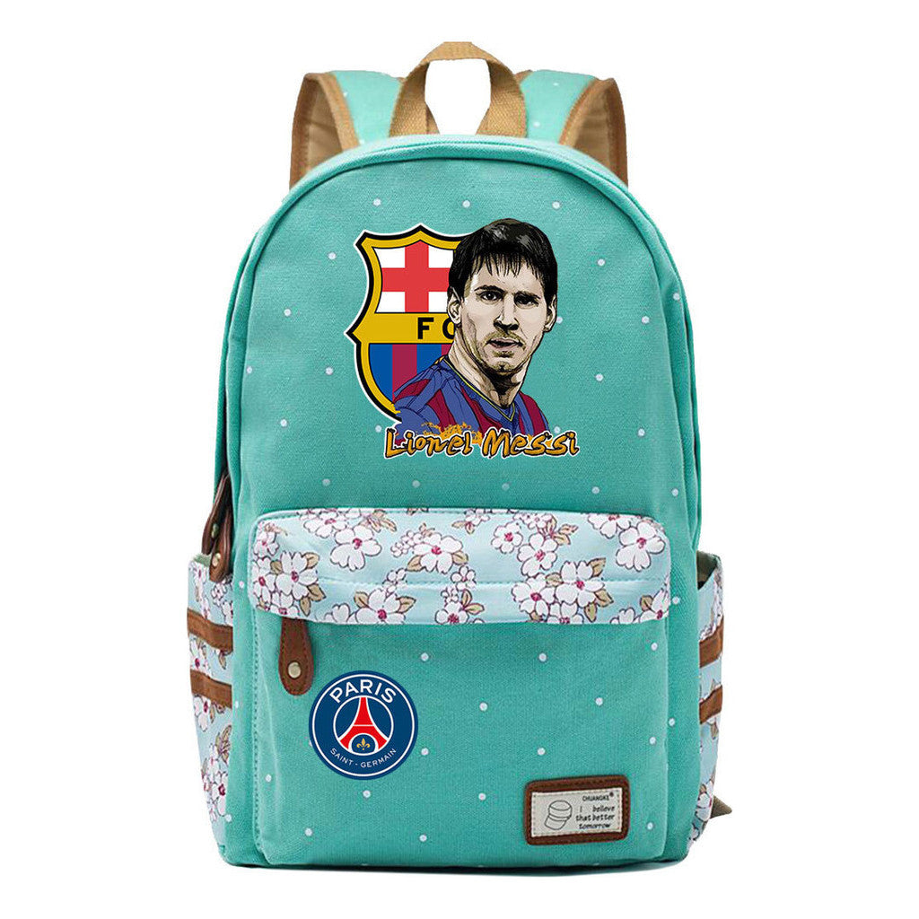 Sports Football Star Printed Youth Student Backpack For Men And Women's Leisure Backpack
